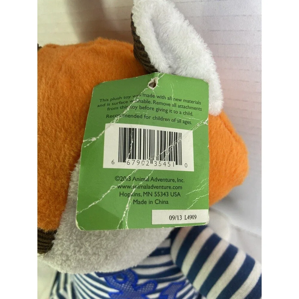 Animal Adventure Fox Sailor Striped Anchor Dress Stuffed Plush Toy Foxy